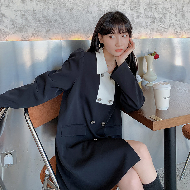 【新款】现货高品质双排扣西装连衣裙163-9962-P115-168,女装连衣裙,拾菱