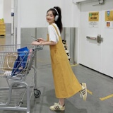 【现货】橘黄色背带裙163-M98-P105控158套装P135控188，女装连衣裙，拾菱