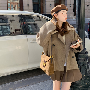 现货冬装  毛毛领子加棉毛呢外套163-9601-P165-控248图片