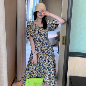 现货主推花色纯色都有灯笼袖连衣裙163-Q88-P90-控138图片
