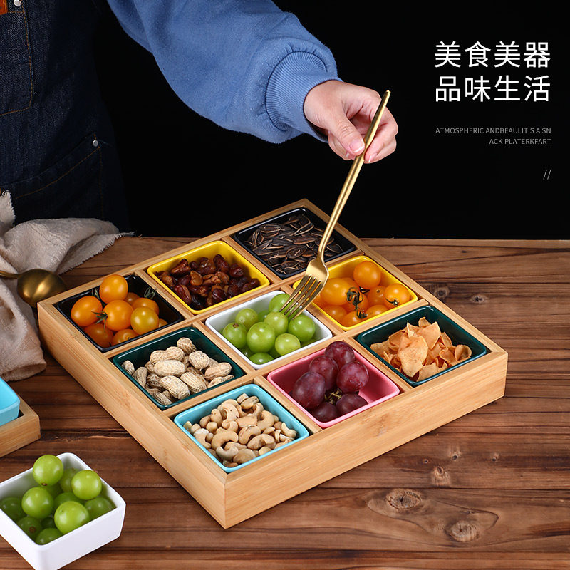 网红创意套装拼盘组合小吃茶点盘子日式分格碟子餐盘一人食餐具