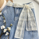 新款 带细长条丝巾发带飘带 丝带腰绳裤 法式 蕾丝腰带女配裙子牛仔裤