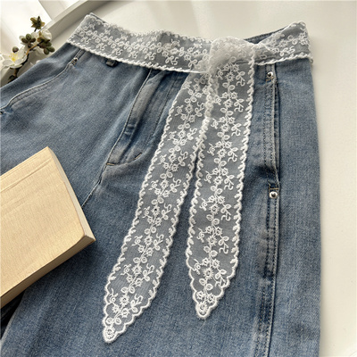 百搭法式风蕾丝花边腰带