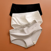三角白色短裤 内裤 纯棉女简约字母中腰少女生全棉a类抑菌大码 夏薄