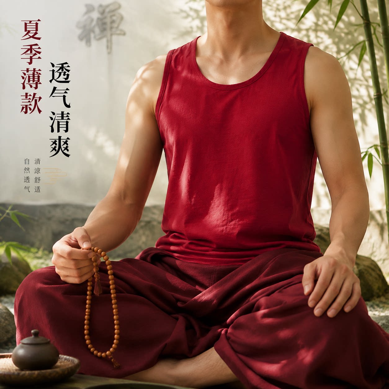 喇嘛背心透气凉爽马甲夏季藏地僧服短袖坎肩出家僧人半袖堪布上衣