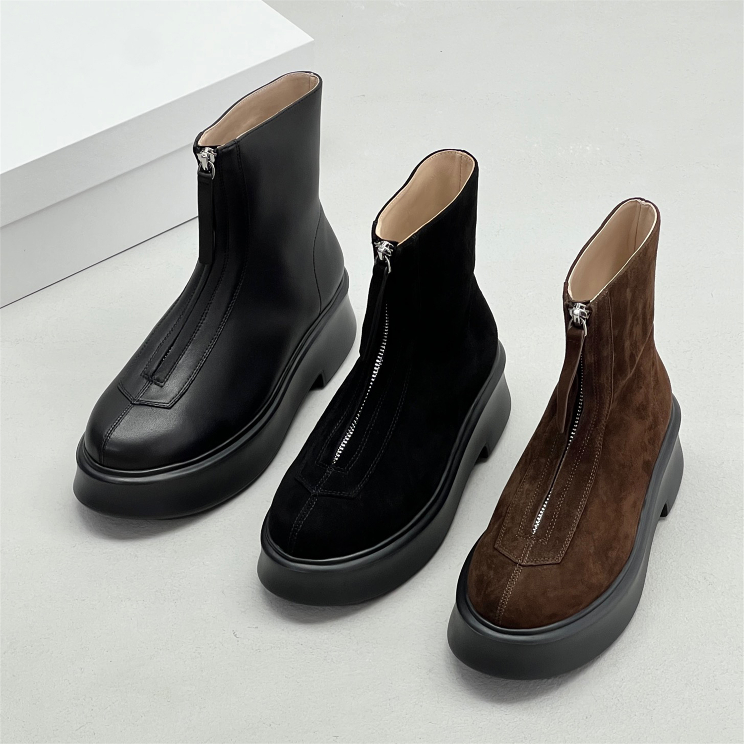 ANDSMBTHEROW厚底切尔西靴子