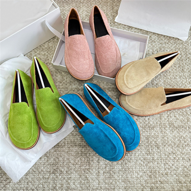 ANDS MB THE ROW 超软小羊皮乐福鞋女2025新款平底单鞋一脚蹬女鞋