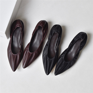 ANDS MB THE ROW 鞋子2025绝美小单鞋女夏猫跟奶奶芭蕾鞋外贸女鞋