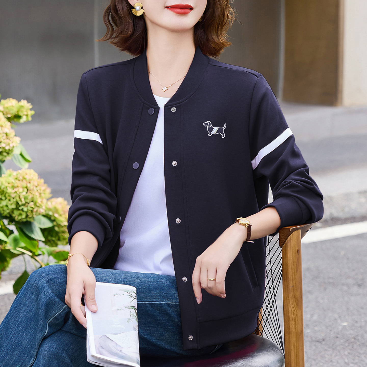 棒球服开衫外套女2025秋装新款