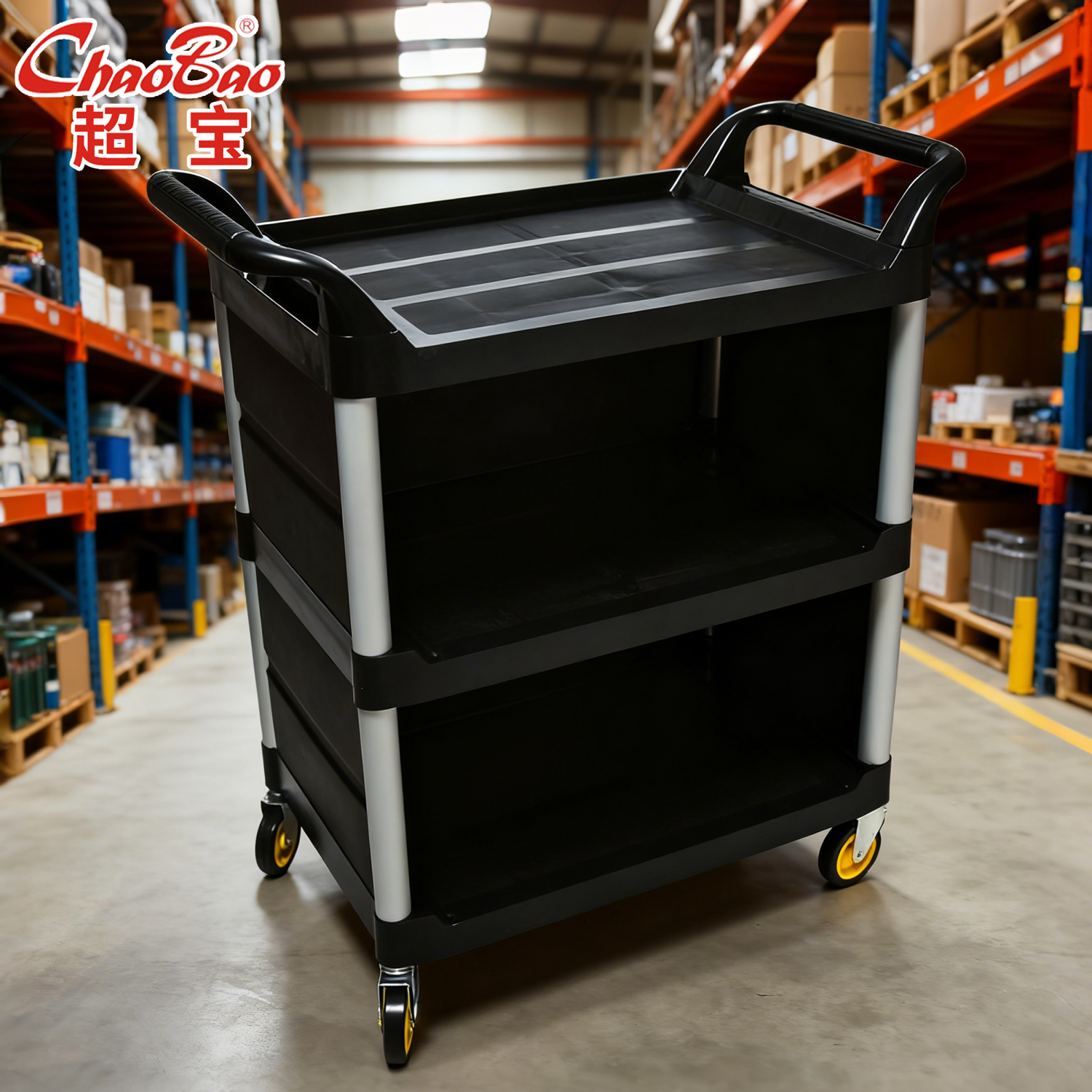 多用途三层手推车饭店收餐保温车