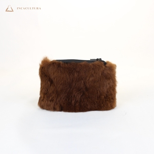 PERU秘鲁进口手工羊驼毛小包可爱柔软手包拉链零钱迷你包包儿童包