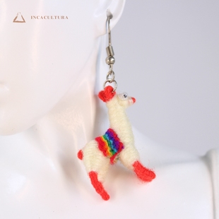 PERU秘鲁进口特色另类羊驼个性 耳坠手工耳饰南美特色饰品