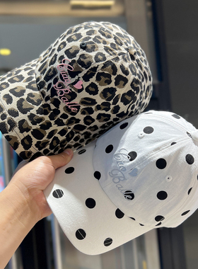 美式复古豹纹棒球帽女亲子儿童夏秋季街头潮牌辣妹甜酷宽檐鸭舌帽