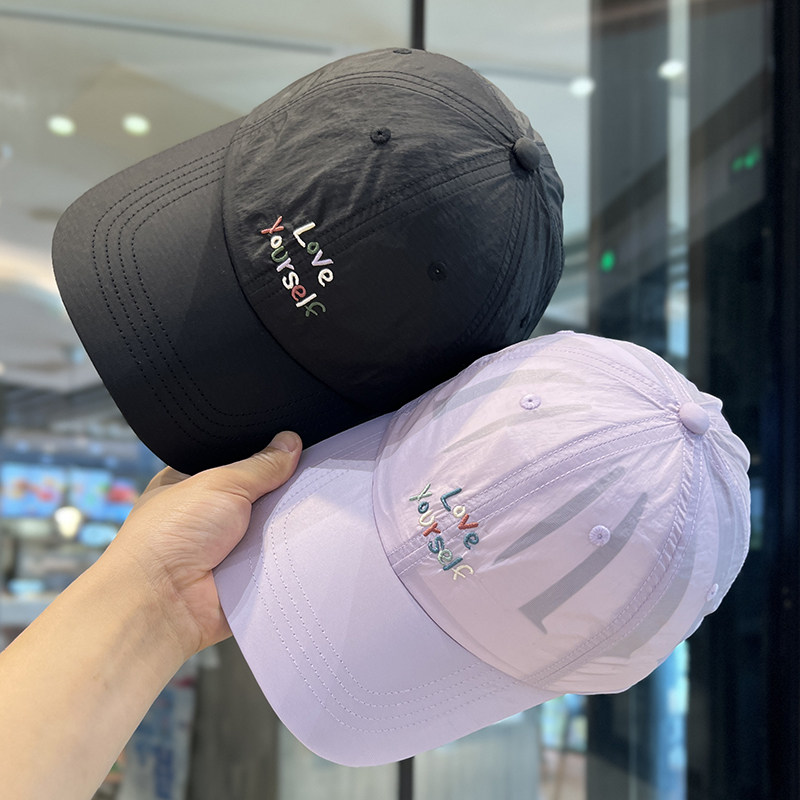 韩版彩色刺绣字母棒球帽男女夏季速干透气鸭舌帽户外运动跑步帽子