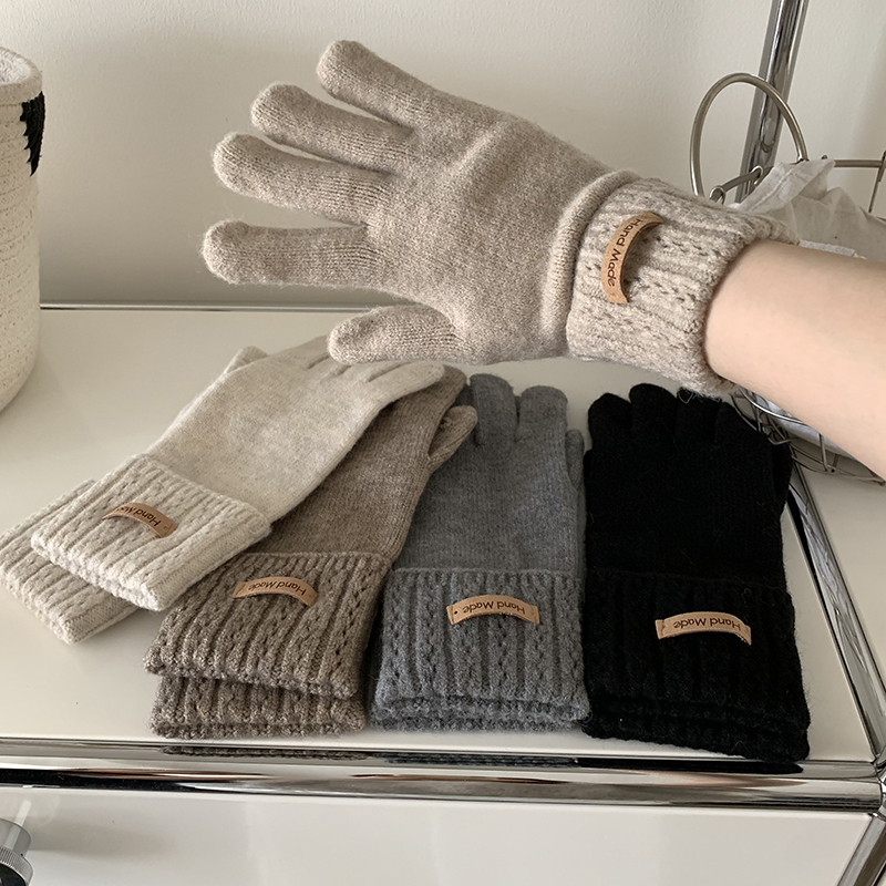 男女针织毛线分指手套朋友