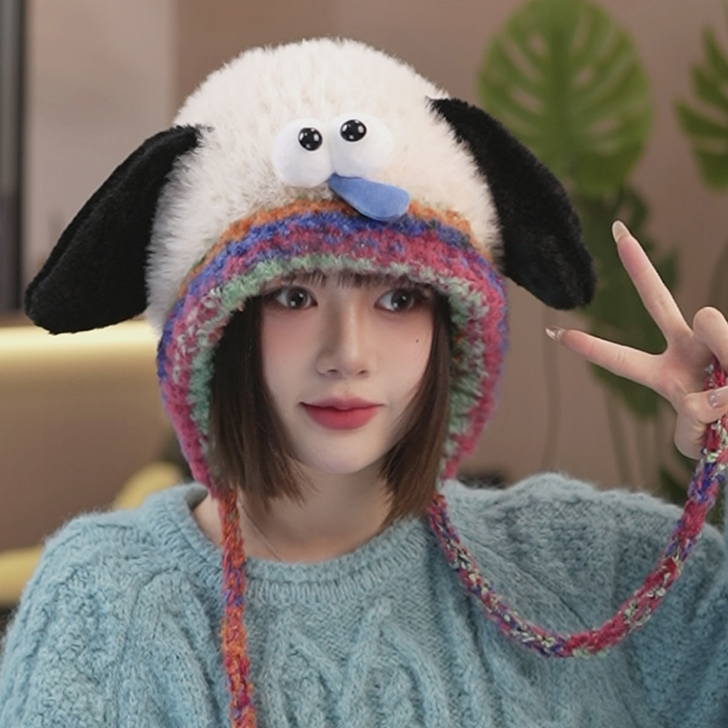 针织帽护耳帽日韩女秋冬季