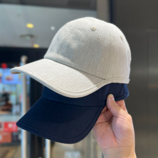 极简亚麻棒球帽男女宽帽檐大头围百搭休闲遮阳帽透气防晒鸭舌帽子