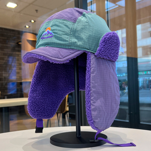 飞行员帽子秋冬季男女户外防风护耳雷锋帽韩版小山刺绣毛绒滑雪帽