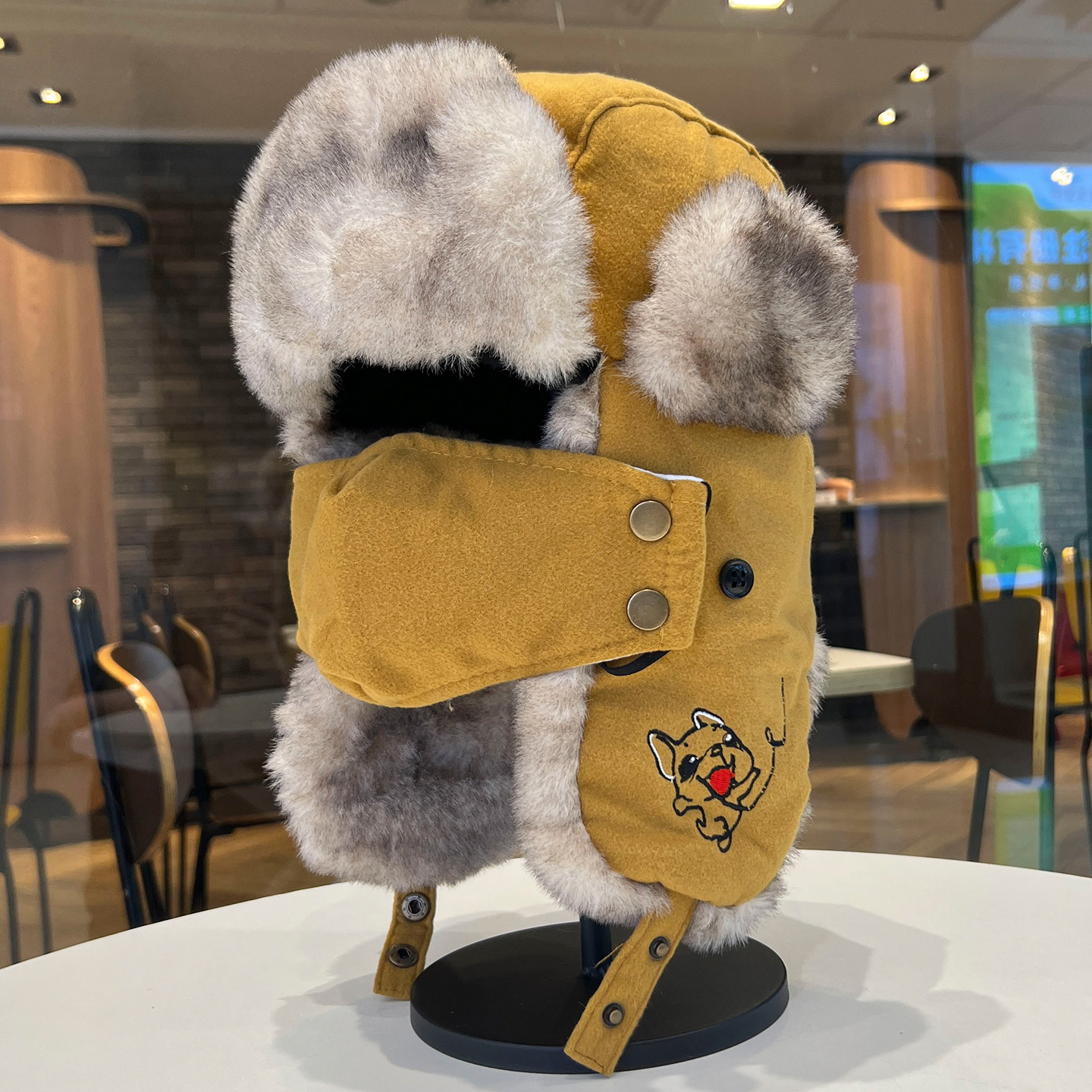 卡通刺绣动物毛呢雷锋帽保暖男女口罩防寒东北防风骑行加绒护耳帽,服饰配件/皮带/帽子/围巾,帽子,淘宝优惠券,粉丝福利购,淘宝优惠卷