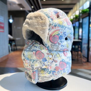 雷锋帽女冬季 加绒加厚防风面罩保暖护耳帽子骑行电动车滑雪棉帽男