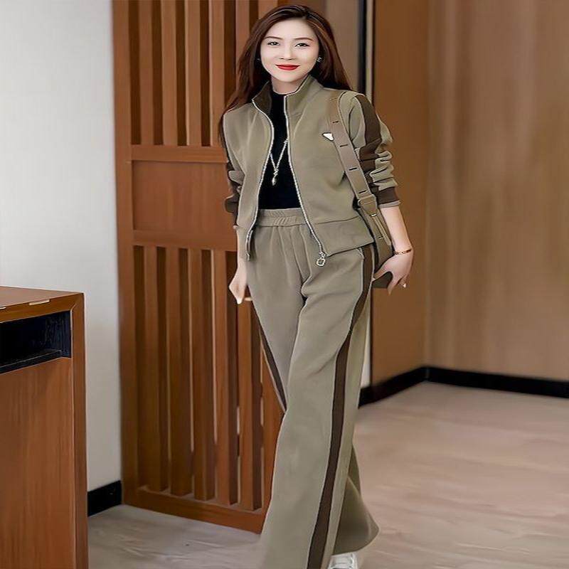 2025春秋季新款运动休闲套装女洋气减龄百搭韩版卫衣跑步服两件套