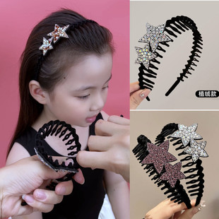 儿童刘海发箍发夹防滑不易掉不勒头洗漱碎发卡碎发整理植绒头箍女