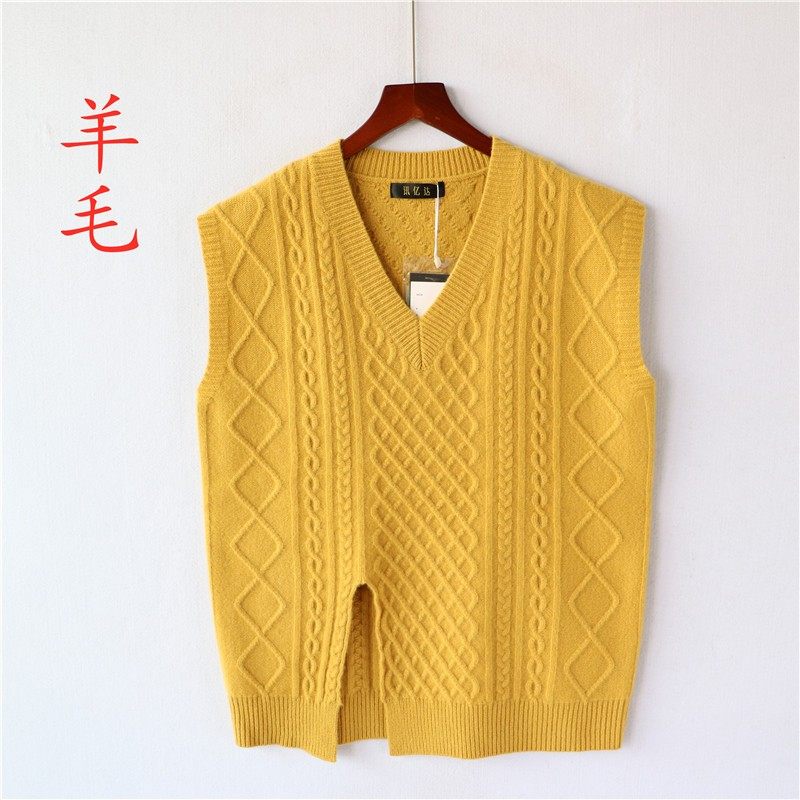 秋冬新款针织衫女装上衣百搭套头重工麻花背心宽松款保暖羊毛靓色,女装/女士精品,背心吊带,淘宝优惠券,粉丝福利购,淘宝优惠卷