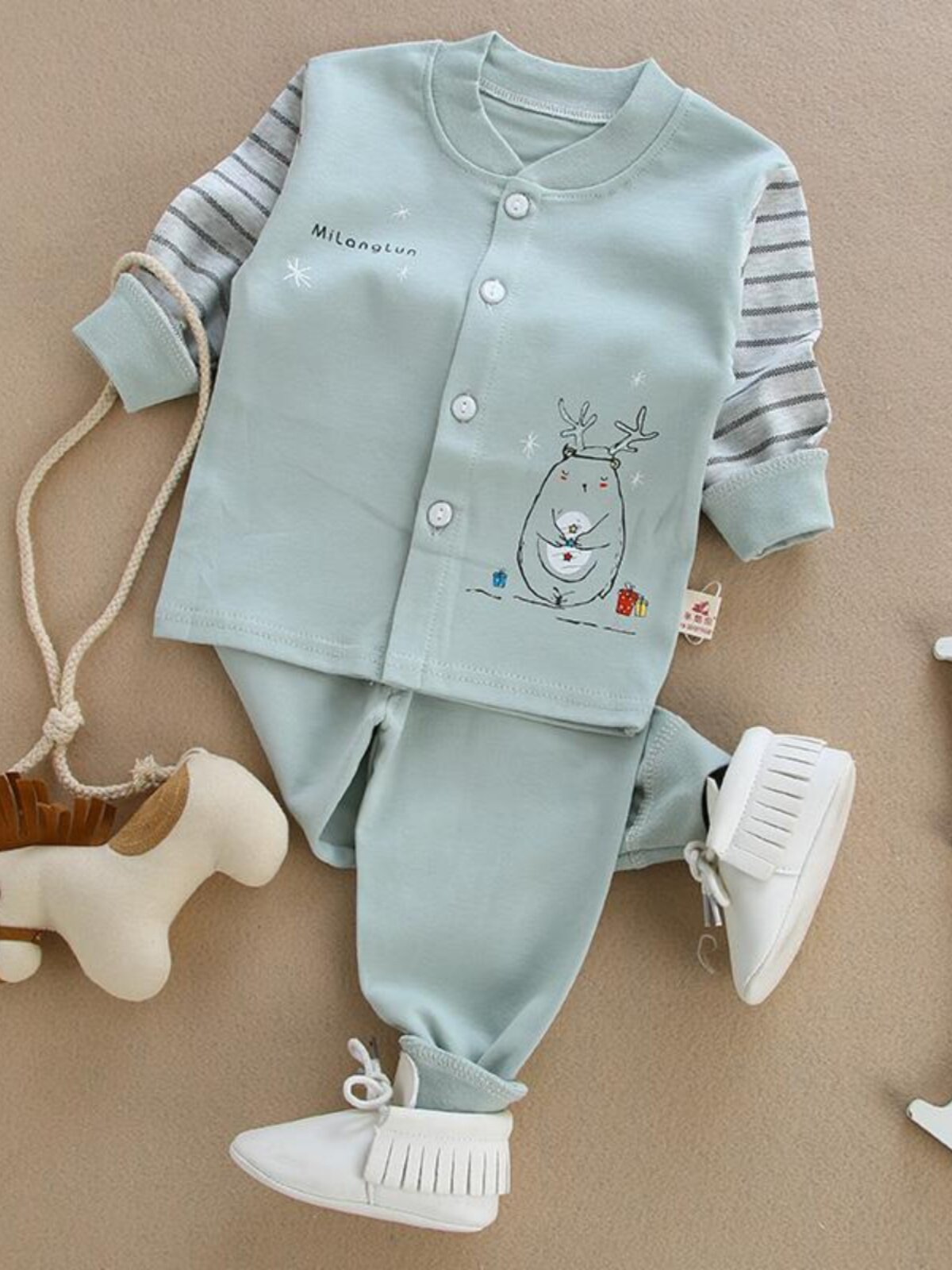 4-9 MONTHS OLD BABY CLOTHES SPRING BABY AUTUMN CLOTHES SET COTTON BABY UNDERWEAR CLASS A