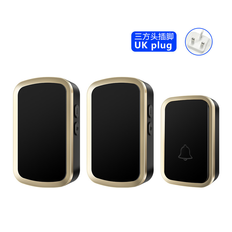 无线门铃家用英规插脚三方插头接收不用电池远距离遥控呼叫器防水