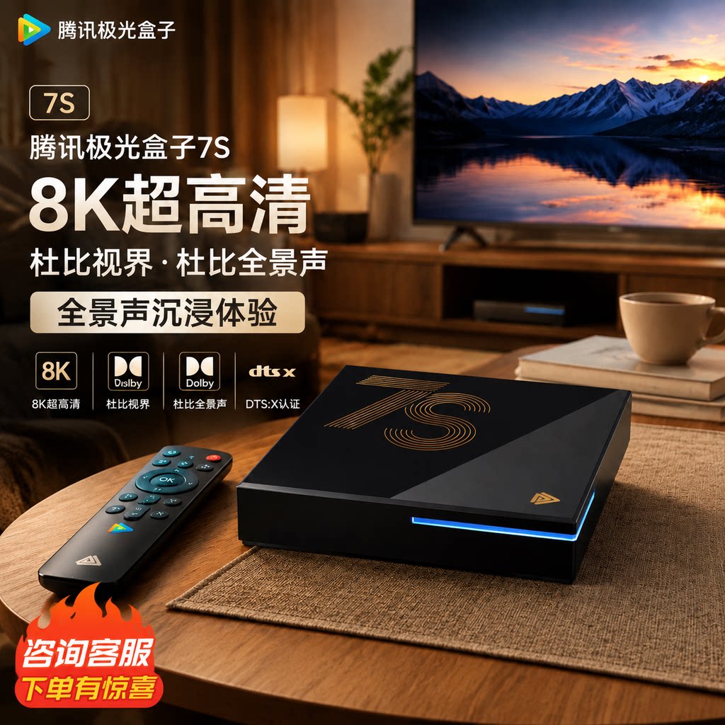 腾讯极光盒子7S 8K高清电视盒子 智能网络机顶盒 杜比视界全景声图片