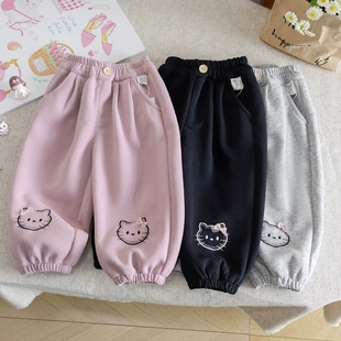 女童裤子秋装2025新款洋气宝宝休闲长裤小童装儿童束脚卫裤春秋款