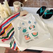 洋气卡通打底衫 上衣宝宝夏装 T恤潮t 男女童夏季 儿童背心2025新款