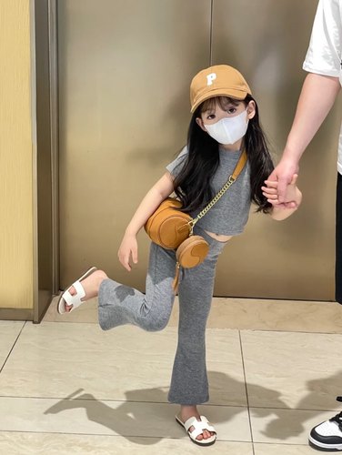 女宝宝短袖夏装休闲喇叭裤2件套