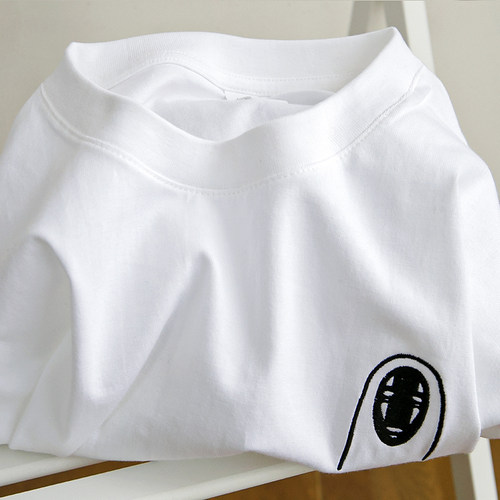 短袖简约风常规刺绣棉男女