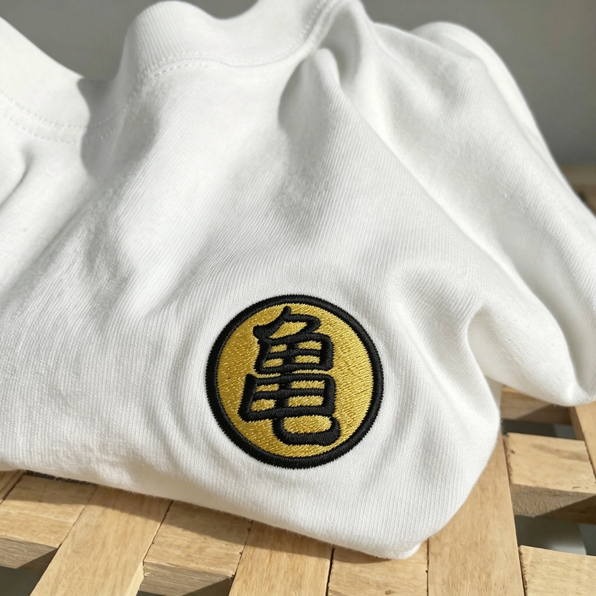 禧衫龟仙人logo刺绣纯棉短袖T恤