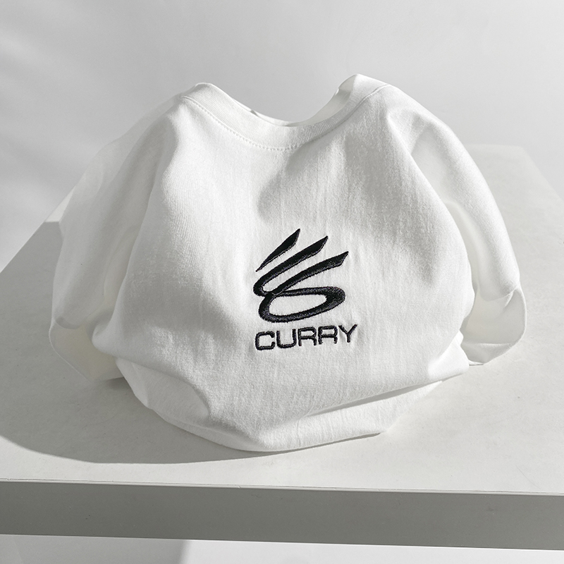 库里logo精品刺绣T恤夏季