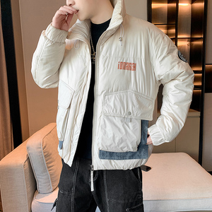 90白鸭绒 2022冬加厚宽松休闲立领羽绒服男中性保暖外套Y822图片
