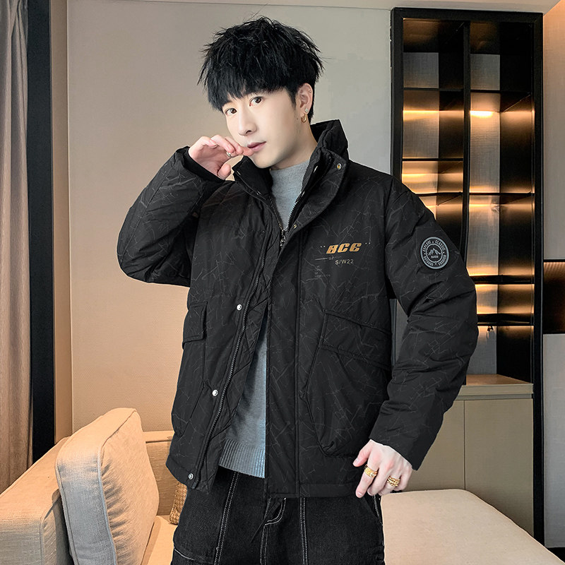 90白鸭绒2022冬加厚宽松休闲立领羽绒服男中性保暖外套Y820,男装羽绒服,星座四季星座1412