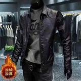 翻领男士皮衣秋冬季新款加绒夹克外套男装皮夹克8898P58加棉65，男装皮衣，星座四季星座1412