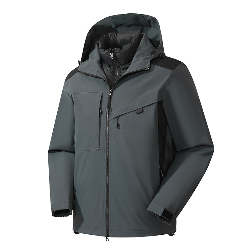 三合一90绒羽绒冲锋衣男士秋冬户外防风防水夹克外套男JK825-P235，男装夹克，星座四季星座1412