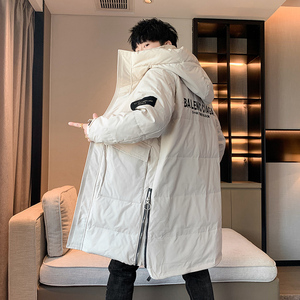 90白鸭绒 2022冬加厚宽松休闲羽绒服男中长款保暖外套Y830图片