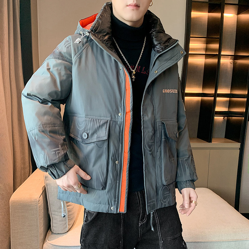 90白鸭绒2022冬加厚宽松休闲立领羽绒服男中性保暖外套Y818,男装棉衣,星座四季星座1412