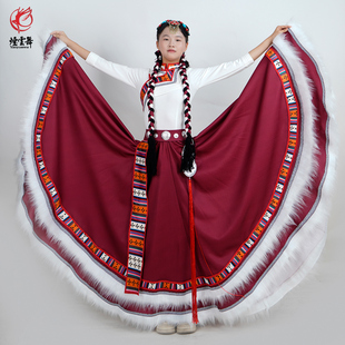 烟云舞 民族演出服2024艺考独舞次仁拉索舞台藏族表演服大裙摆