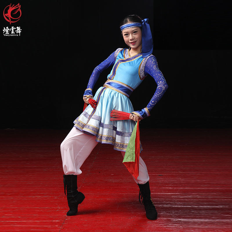 烟云舞女子蒙古族筷子舞独舞艺考服舞蹈演出服舞台表演服饰定制