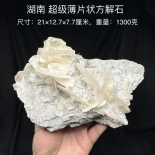 湖南超薄片状方解石 天然矿物晶体标本矿石原石收藏石头摆件d17