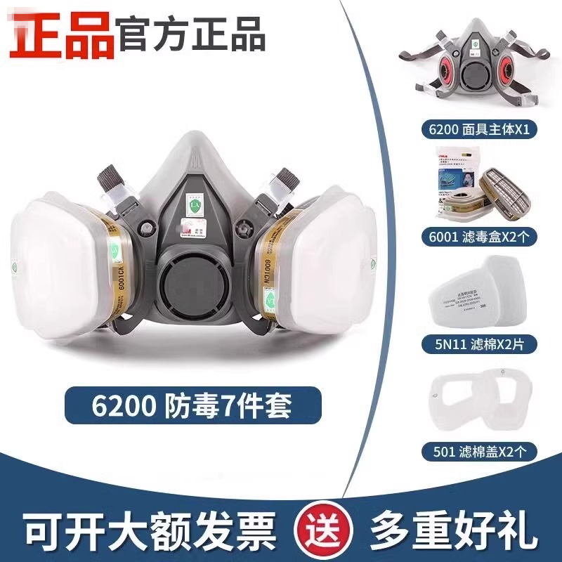 M6200防毒面具口罩喷漆防粉尘油漆专用防化工有机气体工业全面罩