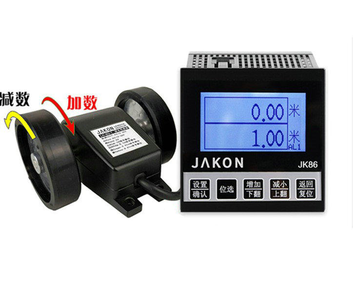 8位数中文计米器滚轮式高精度记米器JK86电子数显编码器长度码表