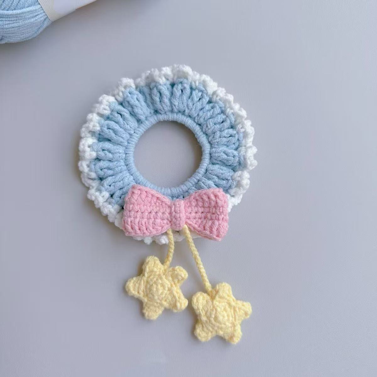 手工DIY钩织材料包蝴蝶结星星发圈毛线编织自制饰品