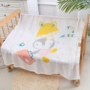 贝瑞拉婴儿浴巾宝宝单层纯棉纱布二层盖毯儿童吸水夏季纯棉毛巾被