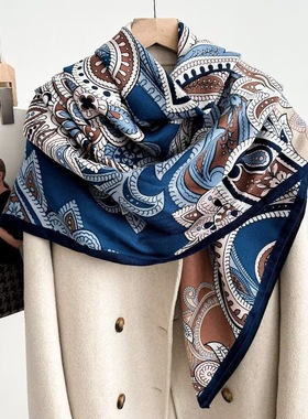 玫瑰故事同款小香风时尚大方巾丝毛手工卷边围巾披肩两用女